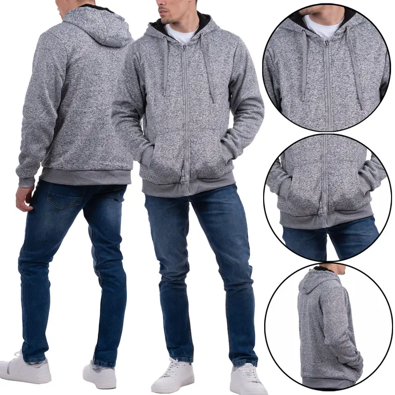 Mens Brave Soul Fur Lined Zip Up Hoodie Sherpa Borg Sweatshirt Winter Jacket New Menswear Pocket 6