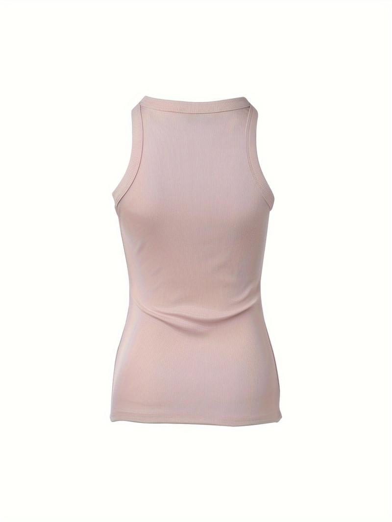 Product Introduction of Women Round Neck Ribbed Sleeveless Slim Fit Basic Tank Top Womenswear Comfort 1