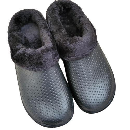 Clogs furry fluffy lined Adults Slip On Shoes for Home Garden Work Nurse Hospital care home Fur Lined Comfortable Mens Women's furry warm feet thick soles black with removable black fur insoles perfect for gardening light weight backdoor cloggis Footwear 6