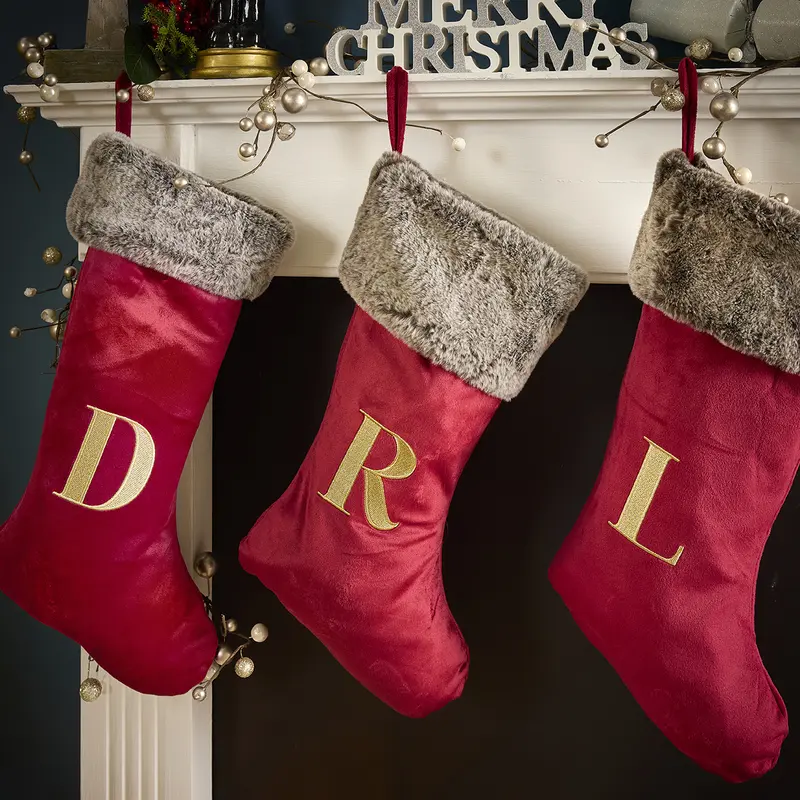 Luxury Christmas Sacks & Stockings with Monogrammed Letter 4