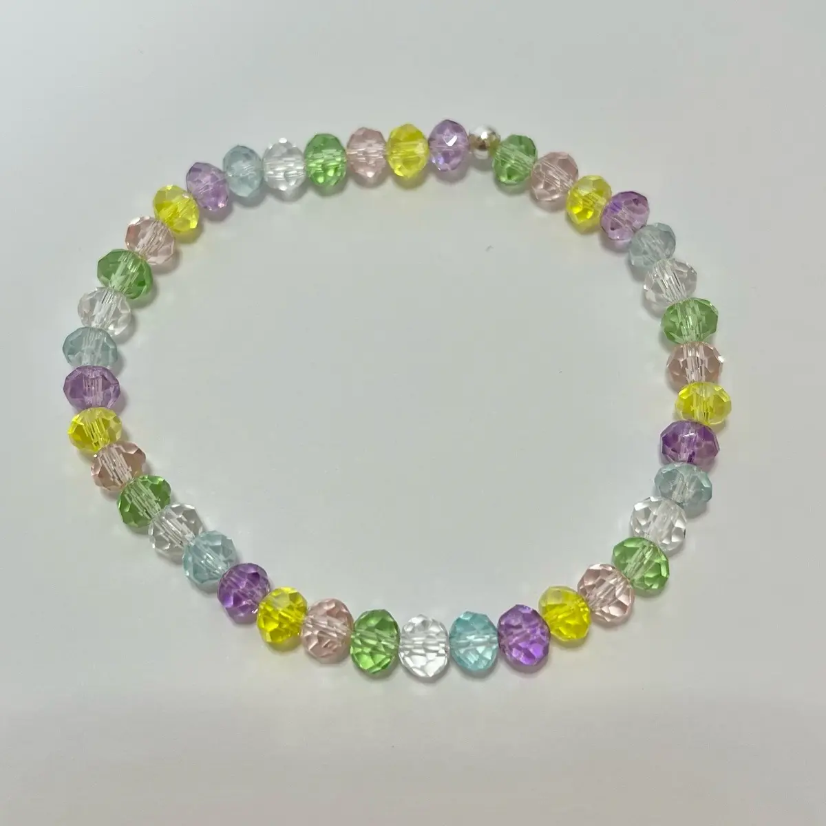 Beautiful, handmade, pastel, stretchy bracelet. Can be made to your size