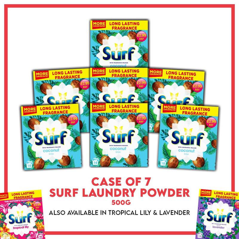 Surf Laundry Powder Case of 7, 500G, Tropical Lily, Lavender, Coconut 0