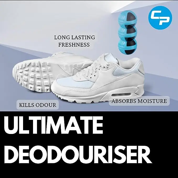 Odour Buster Balls - Ultimate Sneaker Deodoriser & Freshener - Fresh Scent for Shoes & Bags - by Crease Protect Footwear Comfort Natural 1