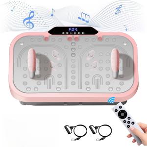 Agilithor Vibration Plate Exercise Machine, 120-Speed Whole Body Fitness Platform with Resistance Bands and Remote Control for Home & Gym Use