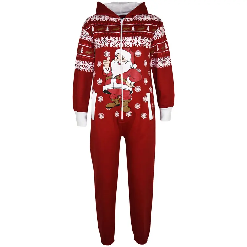 Kids Girls Boys Novelty Christmas Santa Claus Penguin Snowman Reindeer Print Onesie All In One Jumpsuite New Age 5-13 Years 2