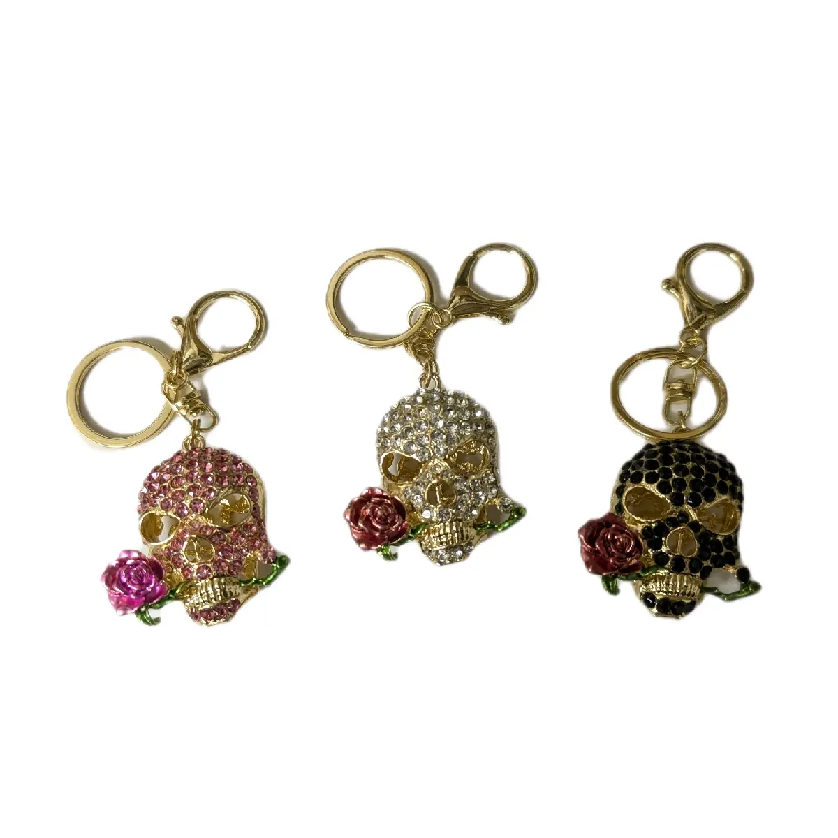 Luxury Rhinestone & Enamel Bag Charms Keyrings - Jewelled Fabulous Gifts