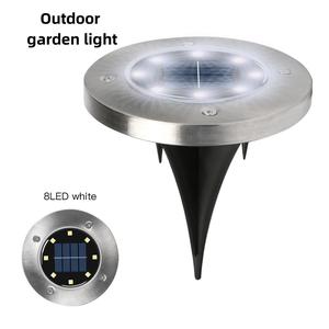 【ATRACTIVOLL】4PCS Solar Power Ground Garden Lights Floor Decking 8LED  Outdoor Lawn Path Lamp，Park path night light