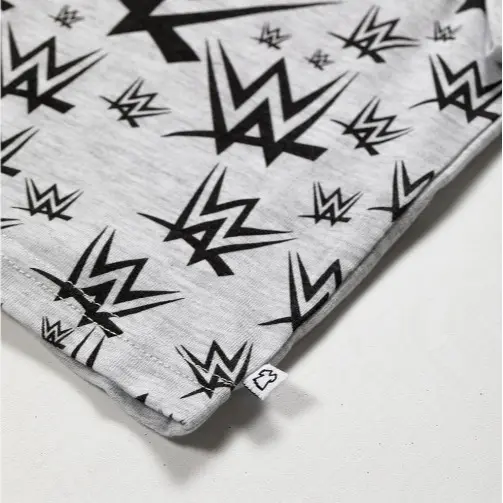 WWE Boys Grey and Black Wrestling Long Pyjama Set 2