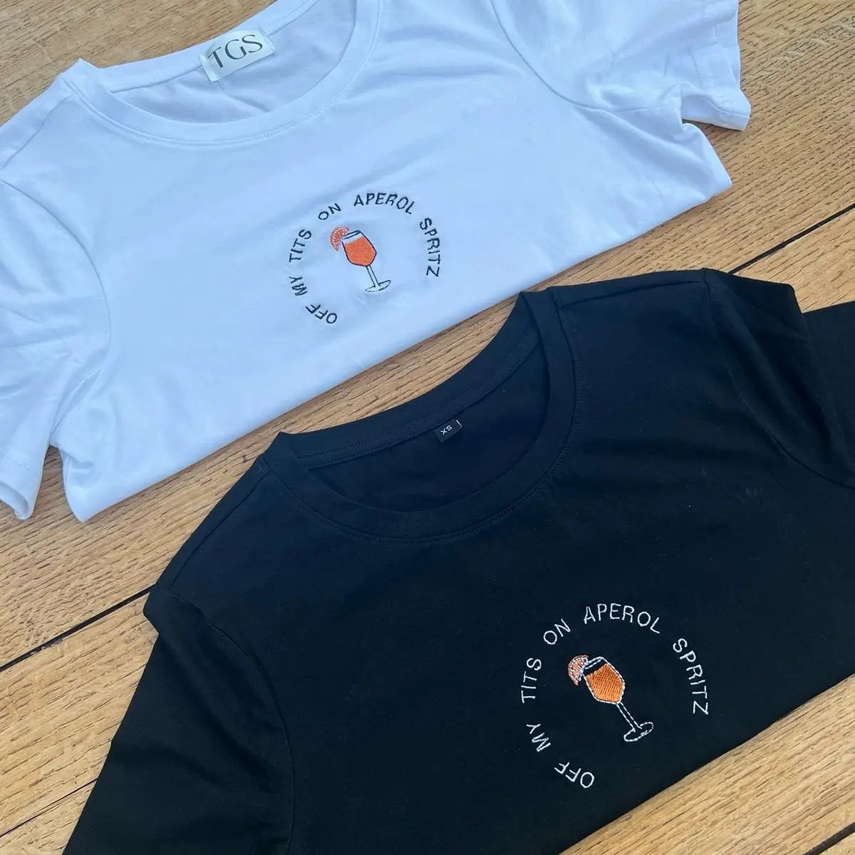 Off my tits on Aperol Spritz baby tee crop top Womenswear Streetwear Tshirt Shortsleeve Casual Round Neck