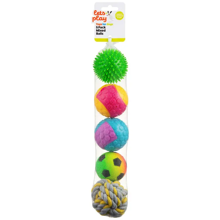 Dog Toy Ball , Dog Sniffing Ball Play Mixed Balls 5 PACKS