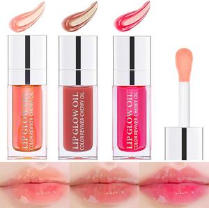 Hydrating Lip Glow Oil & Long Lasting Plumping Lip Gloss Lip Care Transparent Toot Lip Oil Prevents Lip Lines and Dry Cracked Lips Cosmetic Glossy Lipstick Moisture Nourishing Lip Balm