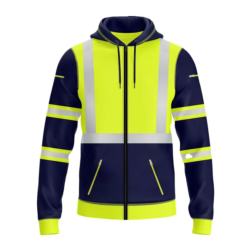 NOROZE Mens Outdoor Front Zip Hoodie With Zip Pockets Hooded Stripe Sweatshirt Top Jacket UK Size S-XXL 2