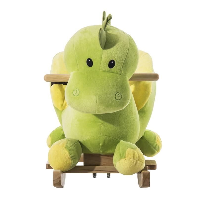 HOMCOM Kids Rocking Horse, Plush Ride-On Dinosaur Seat, with Seat Safety Belt, 32 Songs, Ride-On Horse 7