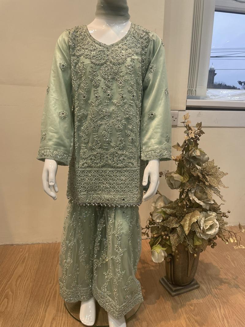 Product Introduction of Menaal’s Kids Embroidered Wedding Sharara Pret 2