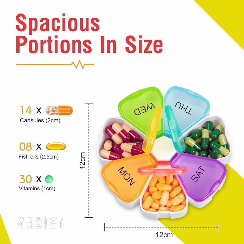 Product Introduction of Portable Weekly Pill Box - Easy to Open 7 Day Premium Quality Tablet Box - Tampons, Comfort 13
