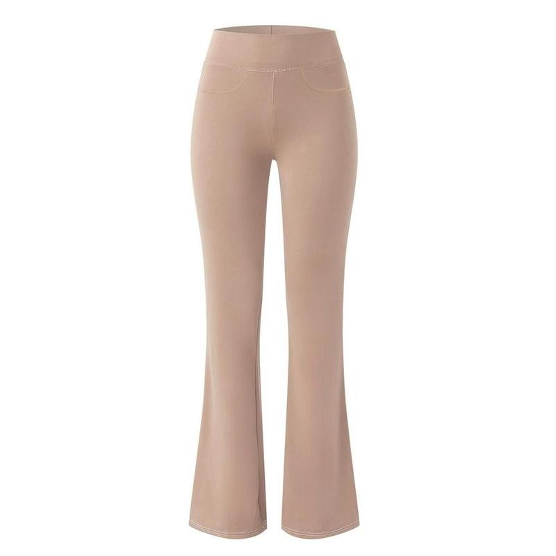 KatchMe Women's Athleisure Plain High Waist Drawstring Stretchy Pocket Wide Leg Yoga Pants 6