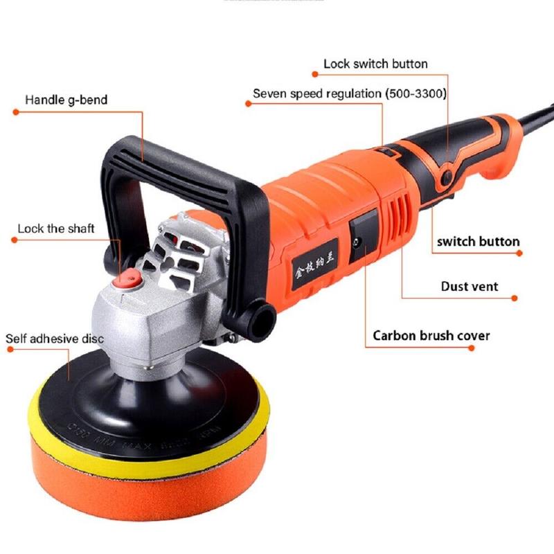 Electric Car Polisher Sander Buffer Polishing Machine Kit 1580W Variable Speed 5