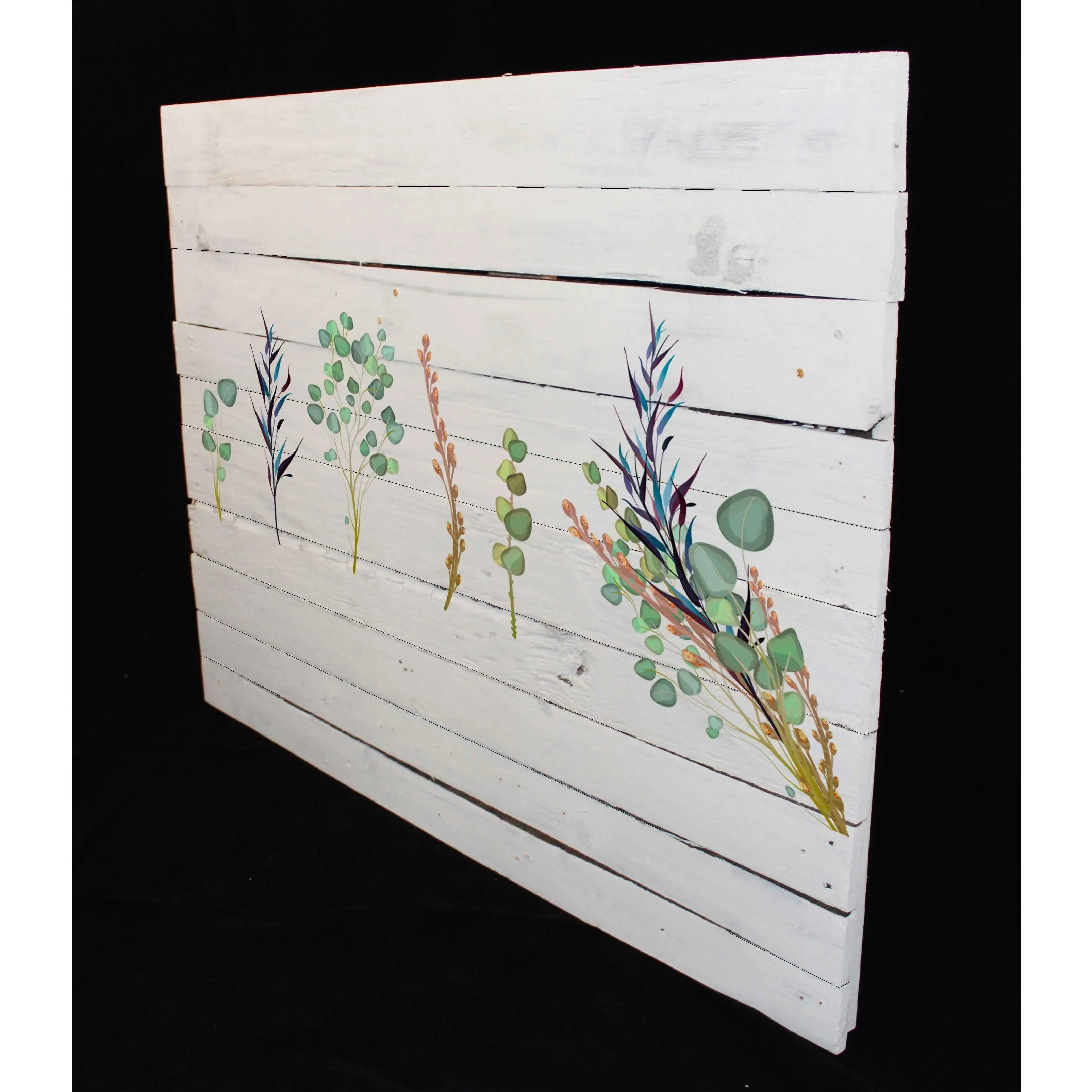 Reclaimed Wood Print - Leaf Set (Reclaimed white wood)