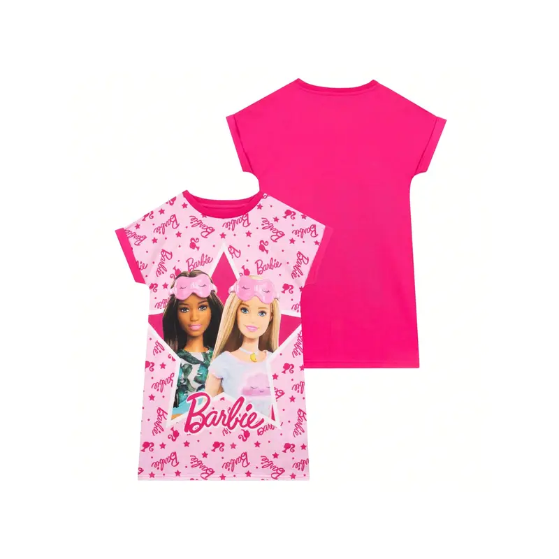 Barbie Nightdress For Girls |   Pink Barbie Girls Nightie 1