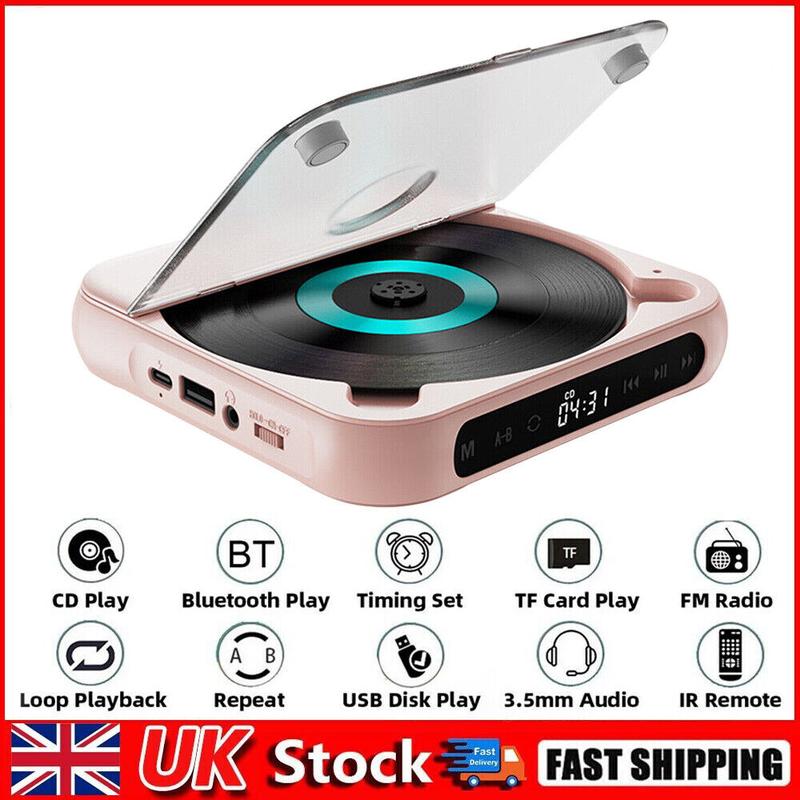 CD Player W/ 1200mAh Rechargeable Battery Personal Bluetooth CD Player UK portable  cd Audio Compact 0