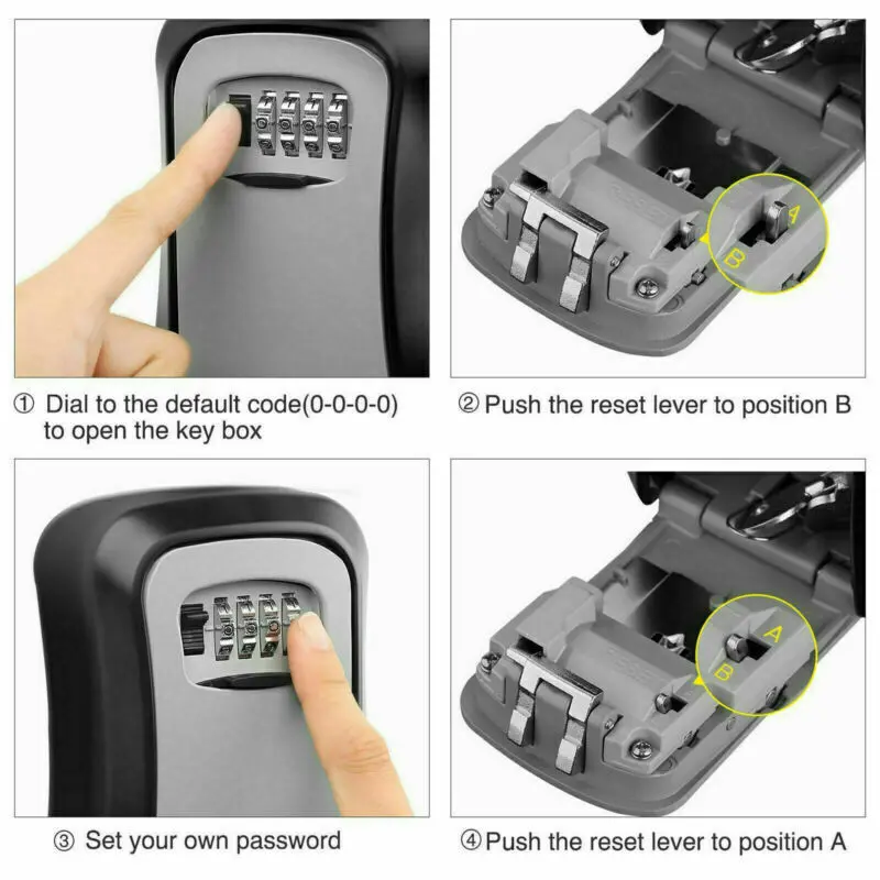 Key Safe Wall Mounted, Medium 85 x 119 x 36 mm, Outdoor, Mounting Kit, for Home Office Industries Vehicles 5