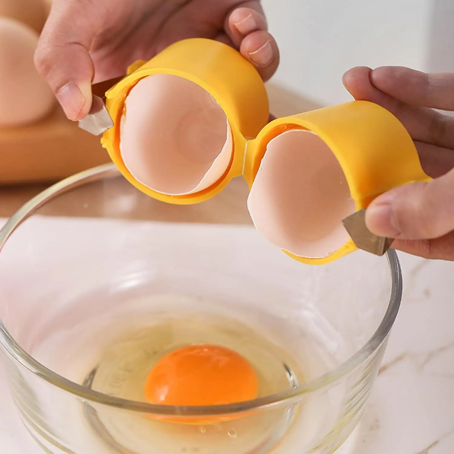 Egg Cracker Tool - Egg Cracker Separator Tool, Handheld Egg Cutting Tool, Kitchen Egg Shell Cutter Tool, Kitchen Baking Tools, Portable Egg Cracking Tool for Home Dorm Kitchen Utensils assorted colures egg  mixer vegetableslicer