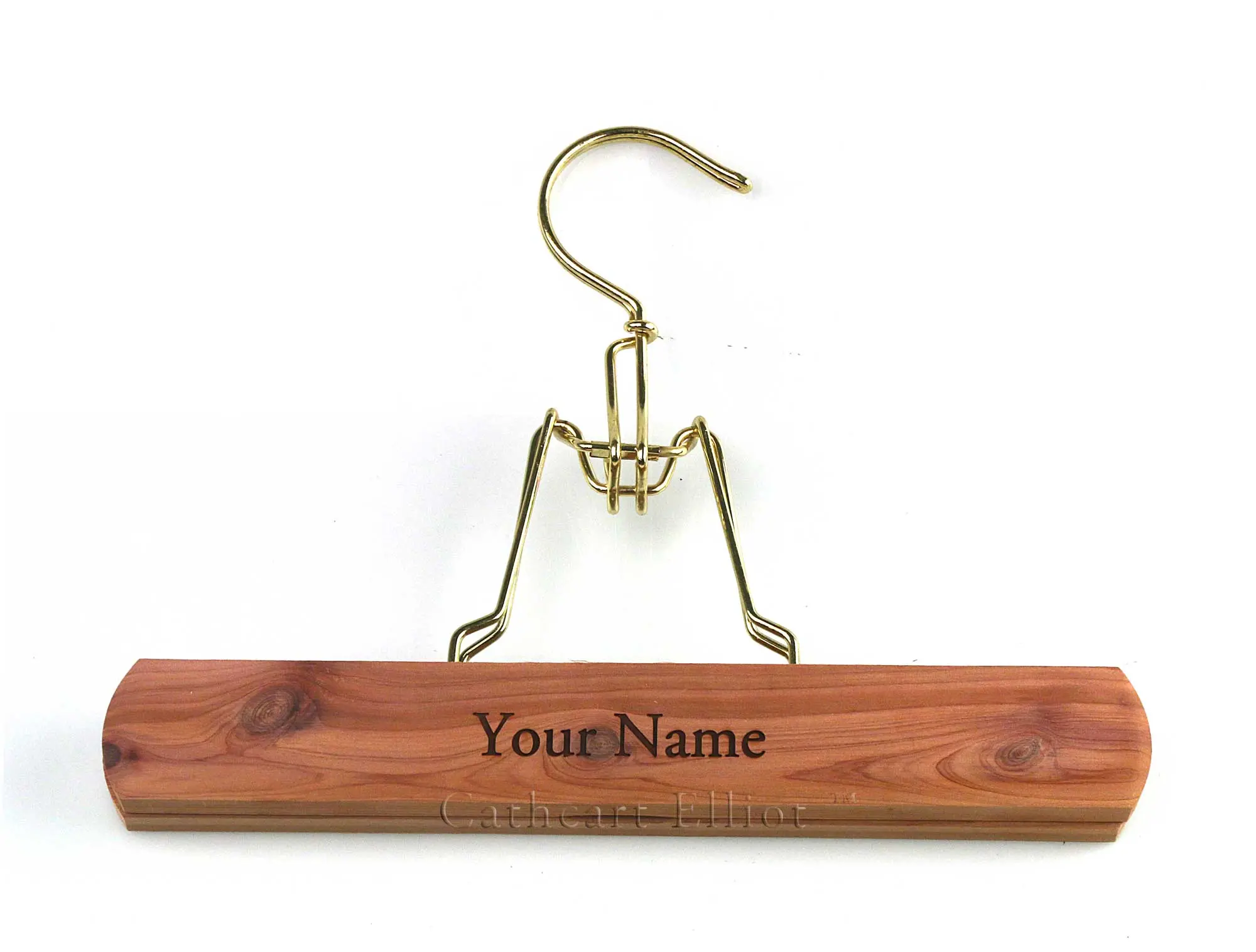 Deluxe trouser clamp hanger in cedar wood width 230mm