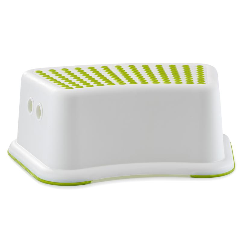 Straame Sturdy Step Stool for Bathroom, Practical Non-Slip Toilet Step in White and Green for Kids, Multiuse Booster Step, Toddler Potty Training 3