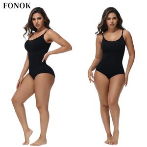 【FONOK】1/2PCS Bodysuit Ribbed Sleeveless Adjustable  Strap Tops Bodysuit for Women's Shapewear  Soft Stretchy Womenswear Basic Comfort slim-fitting minimalist strap minimalist