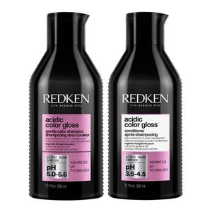 Redken Acidic Color Gloss Sulphate-Free Shampoo 300ml and Acidic Color Gloss Conditioner 300ml Duo hair