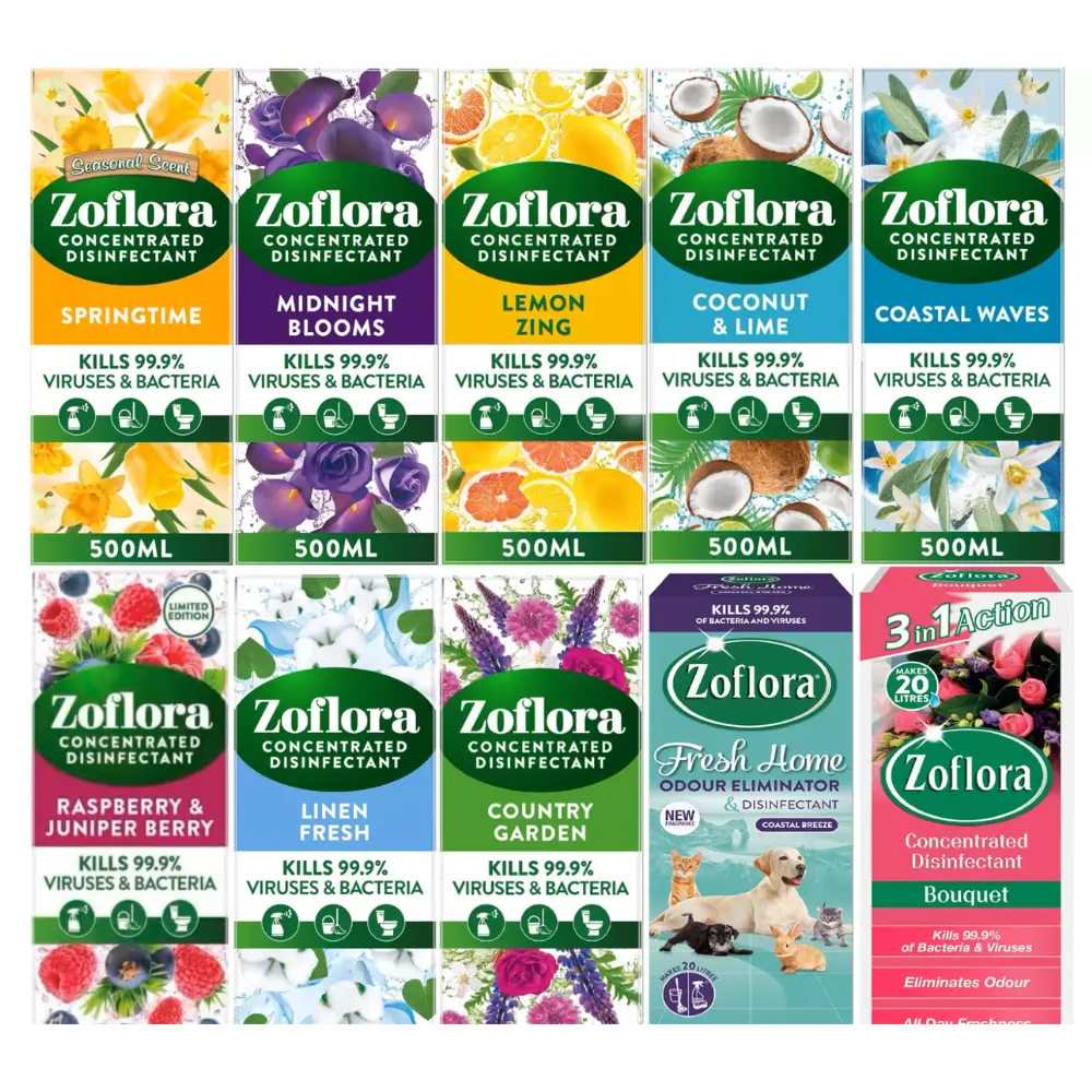 Zoflora Disinfectant Concentrate 120ml 250ml 500ml Home Bathroom Office Cleaner