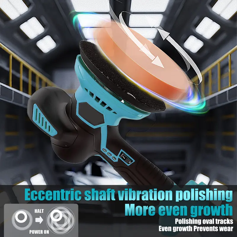 Cordless Car Buffer Polisher for Makita Battery, Polisher Kit Electric Polishing Machines Compatible with Makita 18v - 150MM 6 Speed ​​Car Buffer Polishing for Auto Detailing/Polishing/Waxing, with 16 Polishing Accessories 3