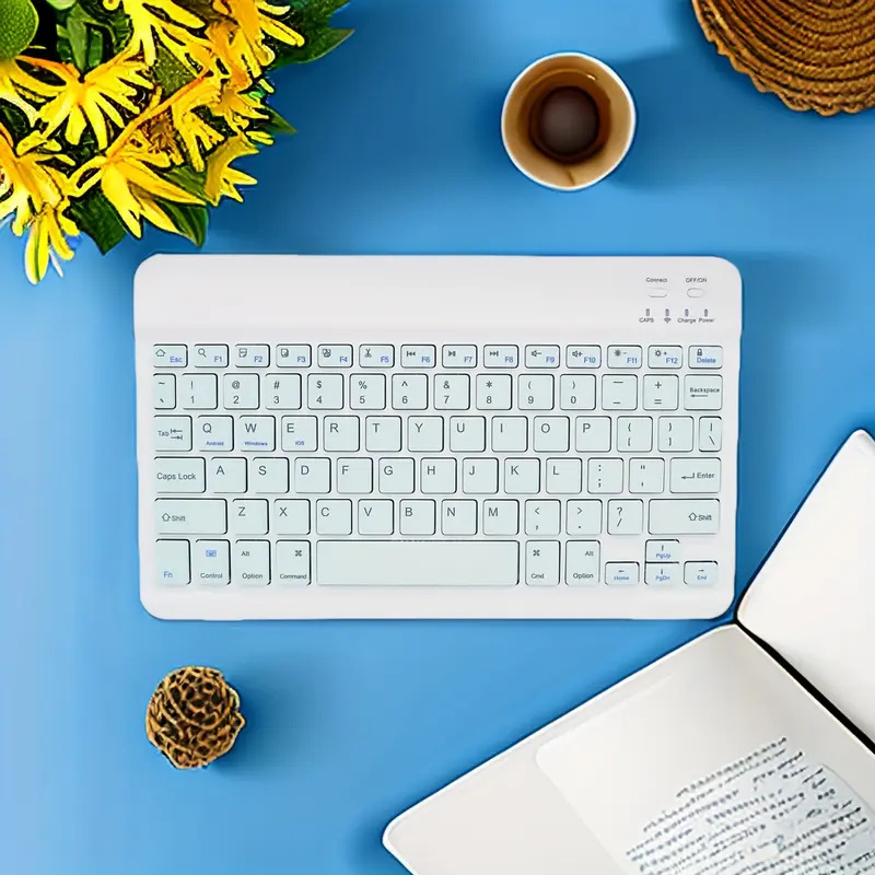 Product Introduction of Wireless Keyboard, Mini Keyboard For IPad IPhone Mobile Phone Tablet Laptop, 4 Colors Available, Slim And Mute Multi-Device, Support Three Systems, For Android IOS Windows System Devices. Stylish Portable And Convenient Universal Multi-Device Mini Wireles 5