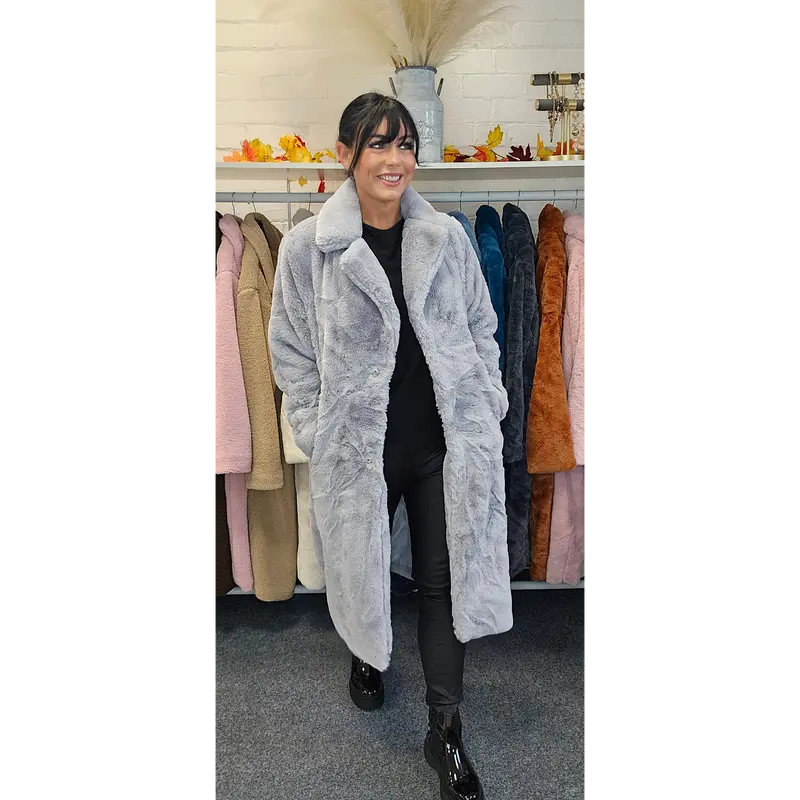 Oslo Faux Fur Coat Long (One Size) - (choose your Colour) 8