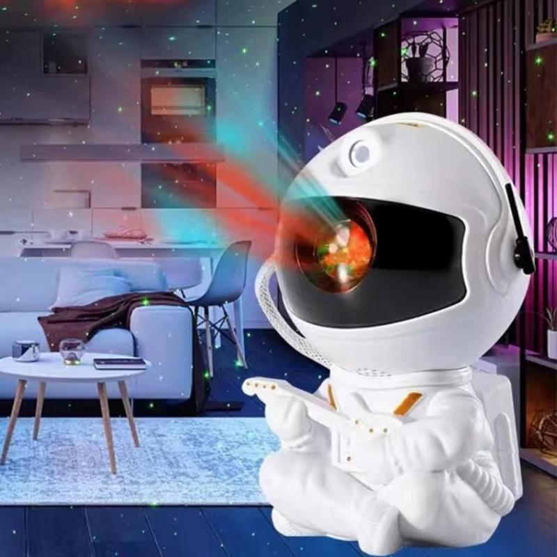 Product Introduction of Astronaut projection light Room Bedroom decoration Star guitar top night light full Star laser atmosphere light gift 1