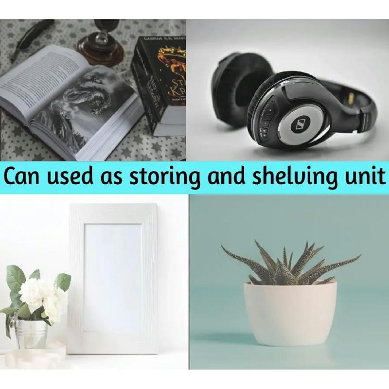 YORKSHIRE HOMEWARE White Bookshelf with 2 Shelves & 2 Grey Storage Baskets Storage Cubes Shelves Units Wooden Cube Units Display Furniture Decor for Bedroom, Living Room, Kids Room,W60 x D28 x H60cm 2