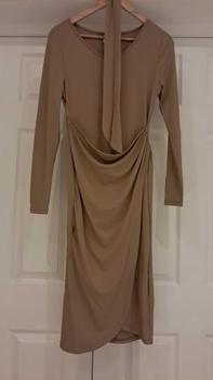 Product Review of YOZY Women's Plain Knot Front Wrap Ribbed Midi Dress, Casual Long Sleeve V Neck Dress for Daily Wear, Ladies Clothes for All Seasons from J**e T**y 0