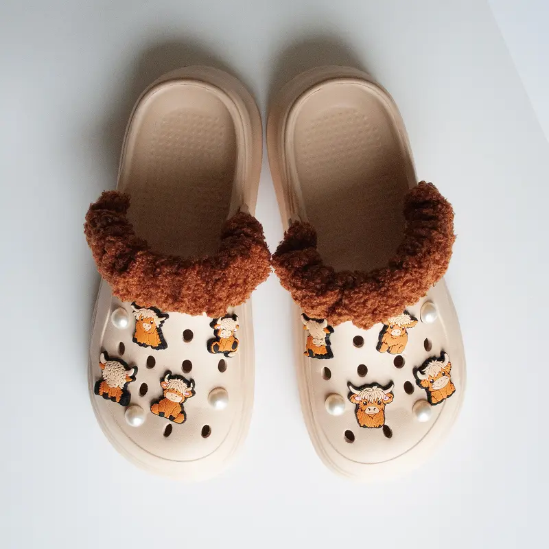 Highland Cow Croc Charms | Single or Sets | Brown Scottish Cow Shoe Charm Jibbitz 5