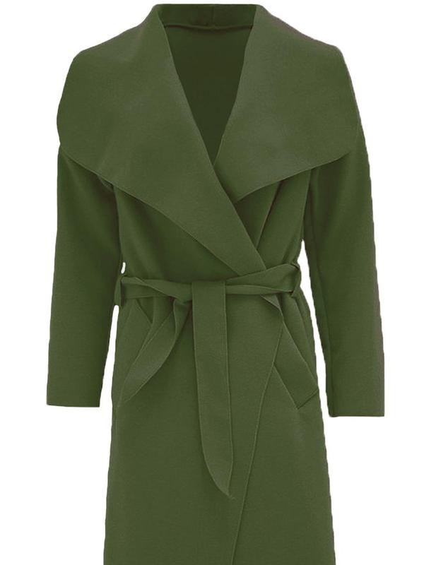 Womens Long Waterfall Italian Duster Coat  Belted Trench Jacket Winter Cardigan Size 8-22. Fit Womenswear Black Comfy Lightweight Long Sleeves Party Tops celebrity style winter Ladies Underwear Lady Outerwear Comfort Longsleeves Minimalist 6