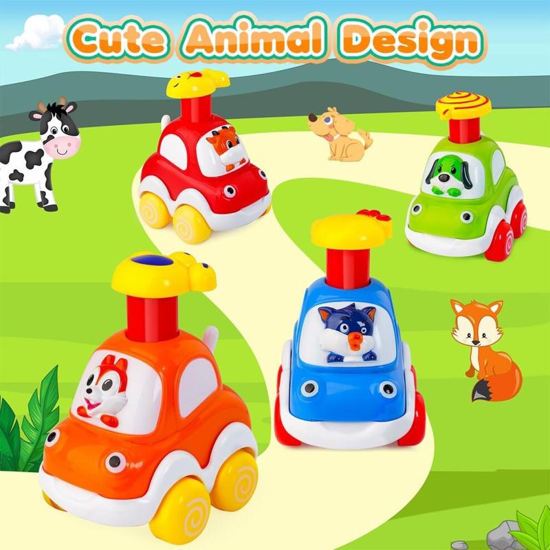 Toddler Toy Cars, Amy&Benton Car 1 year old，Baby Toy Car Assorted 4PCS Press & Go Toy Car Gifts for Baby Boys 1 2 Years Old 3
