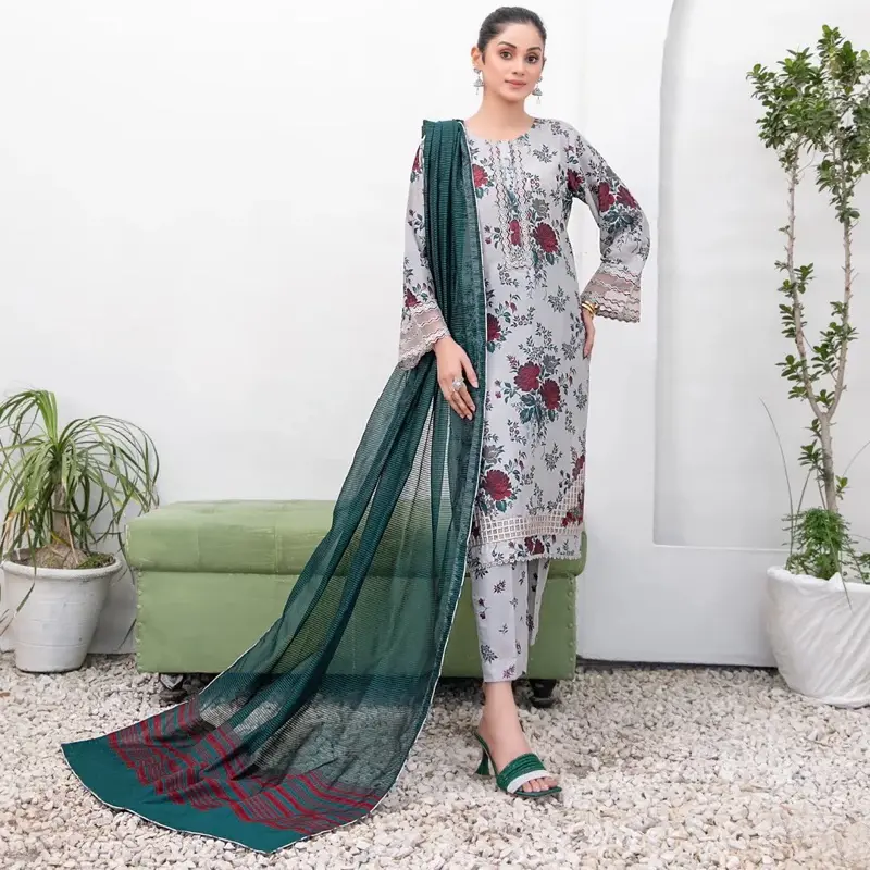 Tawakkal Embroidered Swiss Digital Print Analina 3 Piece Set for Women - Casual Womenswear