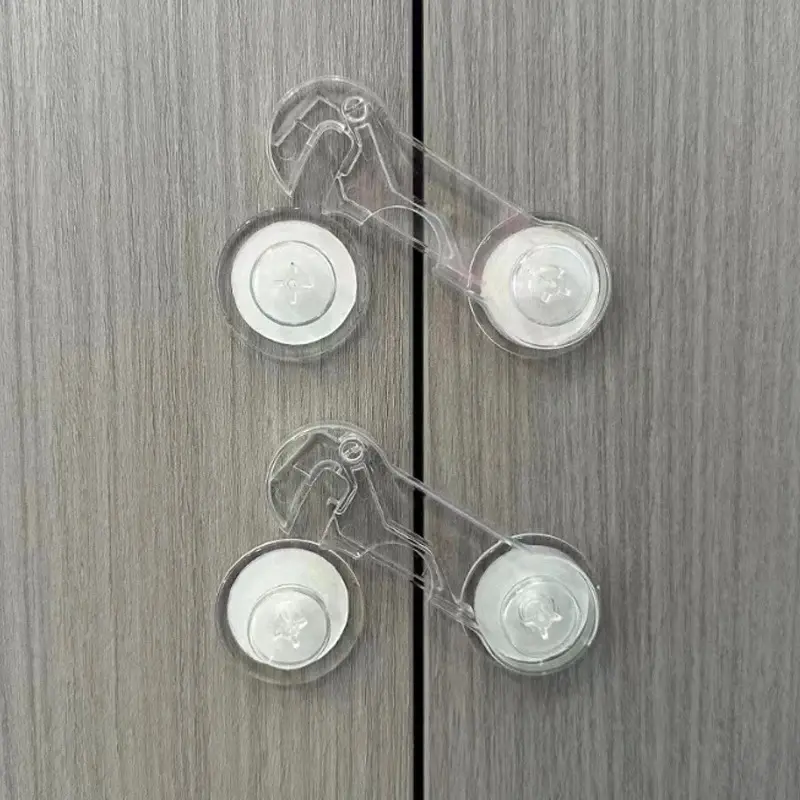 Baby Safety Cabinet Lock Self Adhesive Transparent Kitchen Draws Lock 4