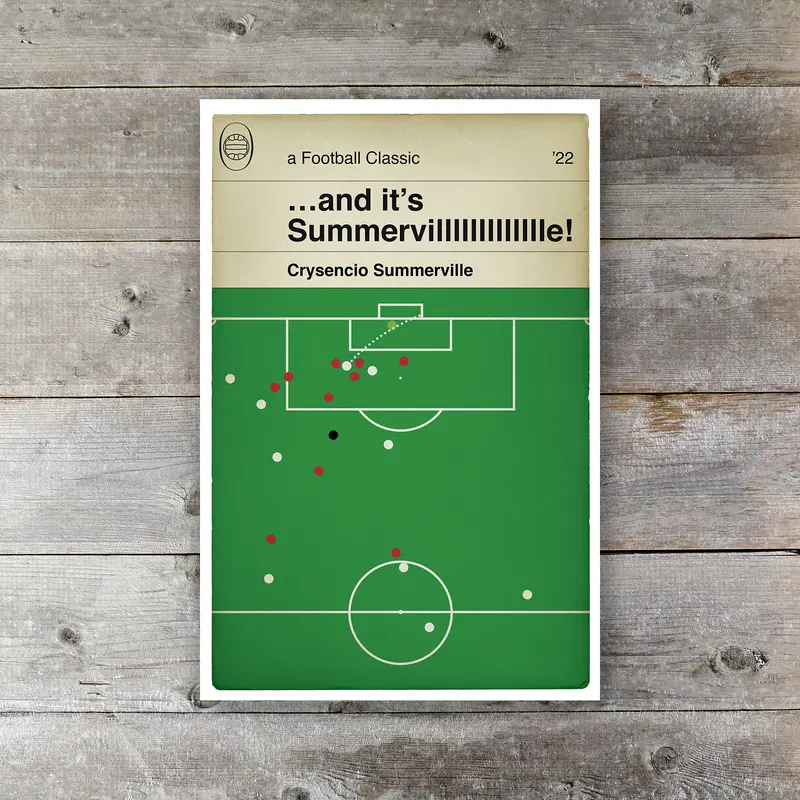 Leeds United late winner at Anfield 2022 - Crysencio Summerville Goal - Liverpool 1 Leeds United 2 - Book Cover Print (Various sizes) 2