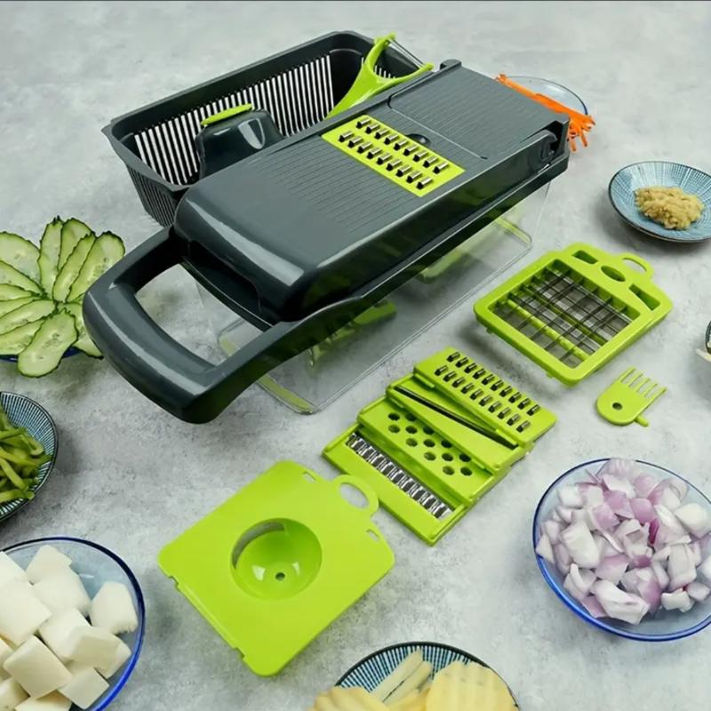 6/16pcs/Set, Vegetable Chopper, Multifunctional Fruit Slicer, Manual Food Grater, Vegetable Slicer, Cutter With Container, Onion Mincer Chopper, Household Potato Shredder, Kitchen Stuff, Kitchen Gadgets, Dorm Essentials Utensils 1