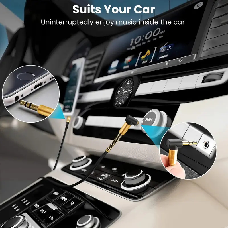 ULTRICS AUX Cable, 3.5mm Right Angle Gold Plated Jack Audio Cable, Male to Male Auxiliary Cord Home Car Stereo Lead Compatible with Headphone MP3 Speaker iPhone iPad Smartphone Tablet PC Laptop 5