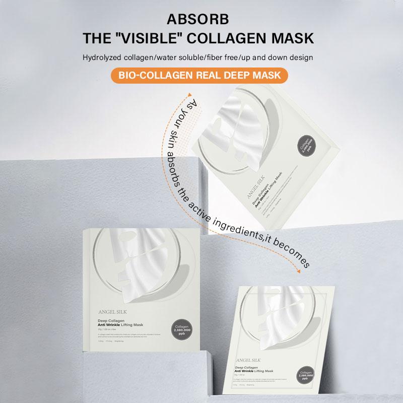 【Angel Silk】6pcs Deep Collagen Overnight Mask Facial Hydroge Masks with low molecular weight collagen for elasticity, firming, and moisturizing 2
