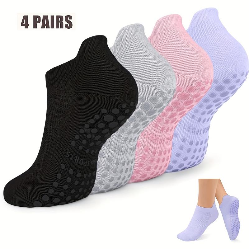 ANIELGARD   4pcs Women's Breathable Non-Slip Yoga Socks, Perfect for Pilates, Barre, Ballet and Home Exercise, Comfortable to Wear. 1