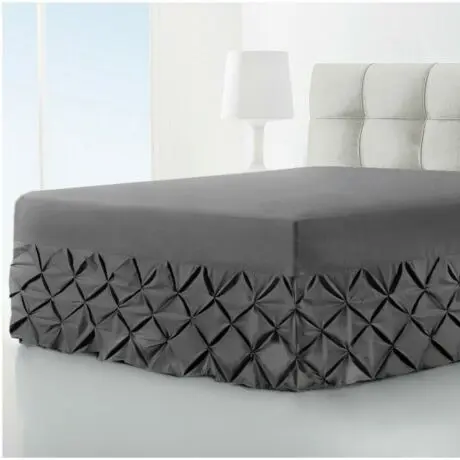 Pin Tuck Extra Deep Fitted Valance Bed Sheet 100% Egyptian Cotton Single Double King Bed Size 3