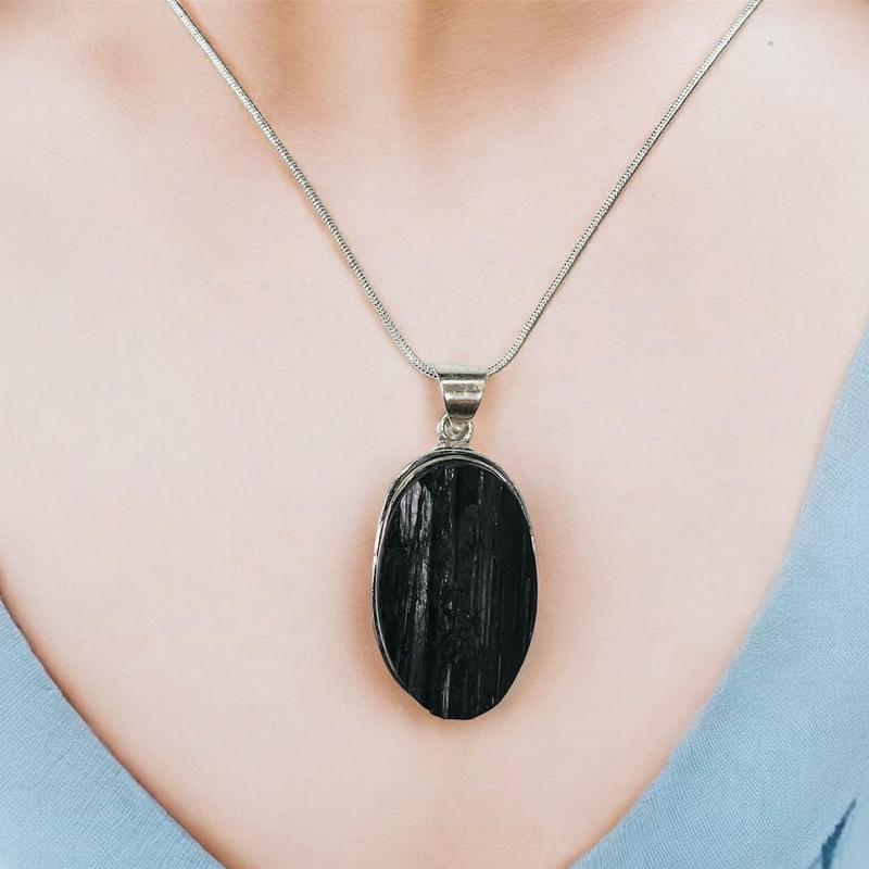 Raw black tourmaline necklace ,raw crystal healing Jewellery, Gift for Him, Gift For Men, Gift For Her 7