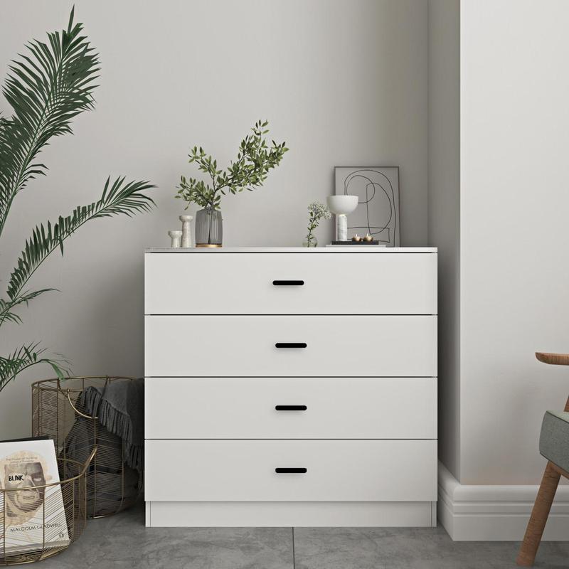 Contemporary White Chest of 4 Drawers For Good Storage 4